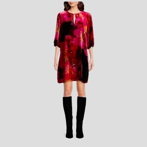 Johnny Was Size Medium Velvet Silk Blend  Shift New Dress Ruby Bloom